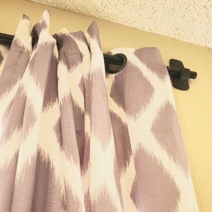 5 panels grey and white curtains